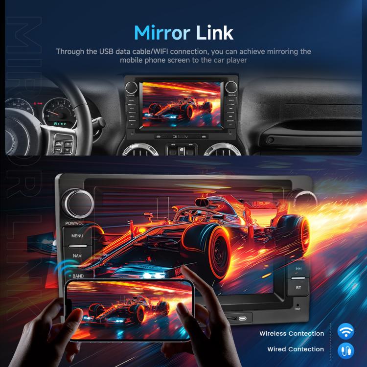 9-Inch CarPlay Compatible In-Car Center Console With 7-Inch Screen Bluetooth Navigation Rearview Camera Player, Standard, Standard+AHD Camera+Mic
