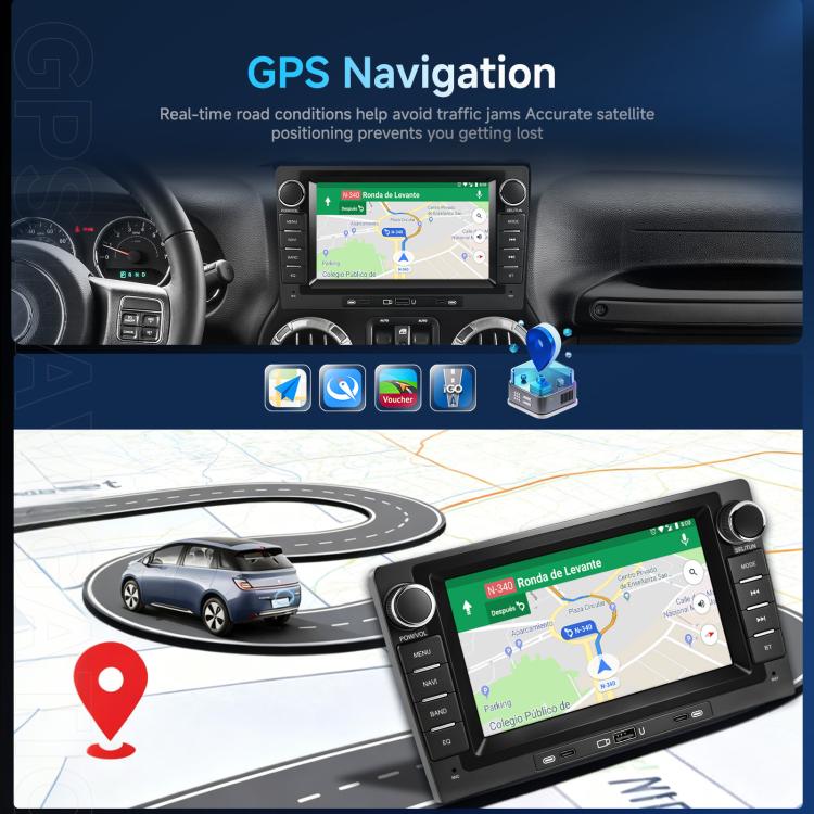 9-Inch CarPlay Compatible In-Car Center Console With 7-Inch Screen Bluetooth Navigation Rearview Camera Player, Standard, Standard+AHD Camera+Mic