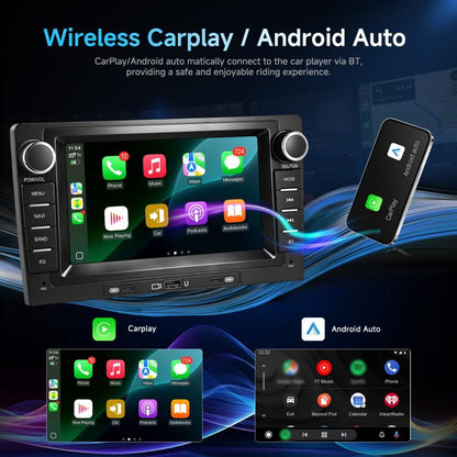 9-Inch CarPlay Compatible In-Car Center Console With 7-Inch Screen Bluetooth Navigation Rearview Camera Player, Standard, Standard+AHD Camera+Mic