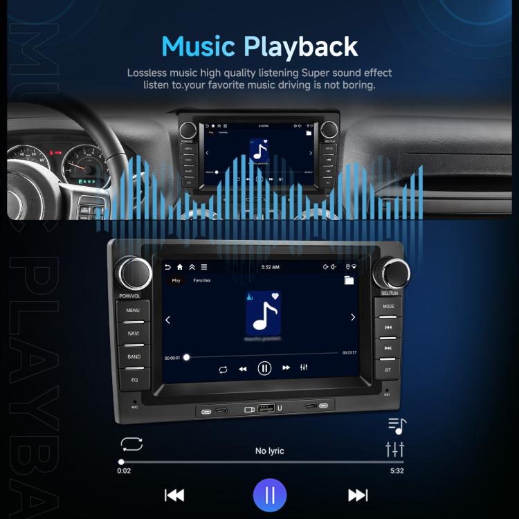 9-Inch CarPlay Compatible In-Car Center Console With 7-Inch Screen Bluetooth Navigation Rearview Camera Player, Standard, Standard+AHD Camera+Mic