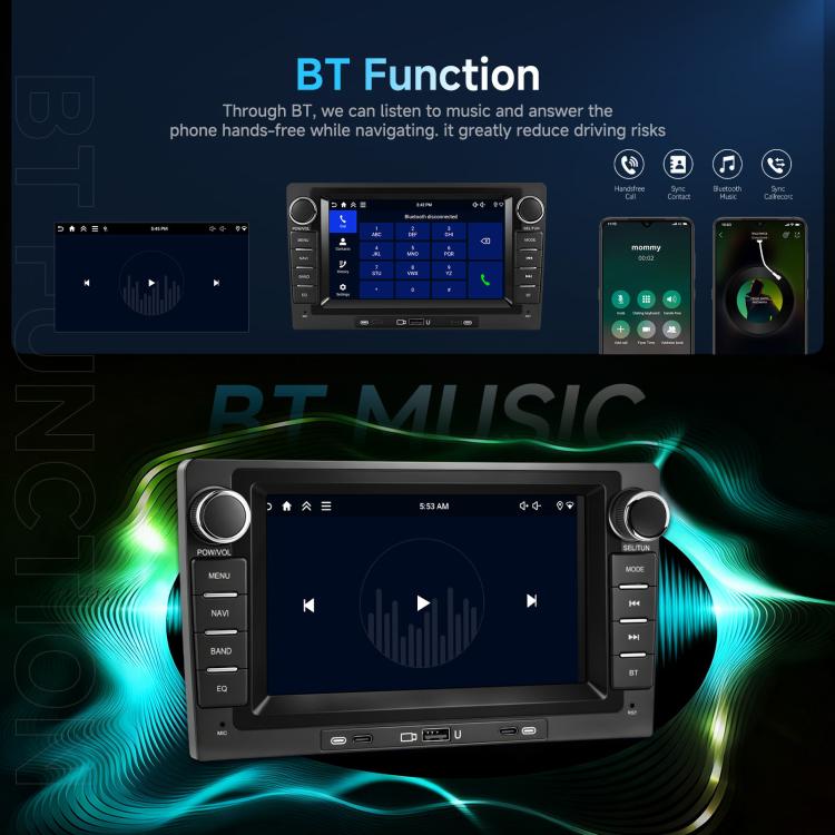 9-Inch CarPlay Compatible In-Car Center Console With 7-Inch Screen Bluetooth Navigation Rearview Camera Player, Standard, Standard+AHD Camera+Mic