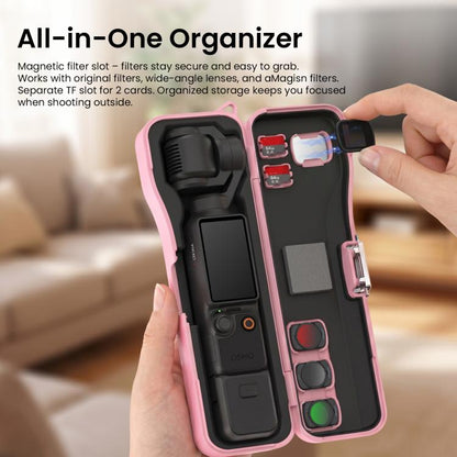 For DJI Osmo Pocket 4/3 aMagisn Extended Hard Carrying Case All-in-One Protective Storage Box, Extended Yellow, Extended Pink