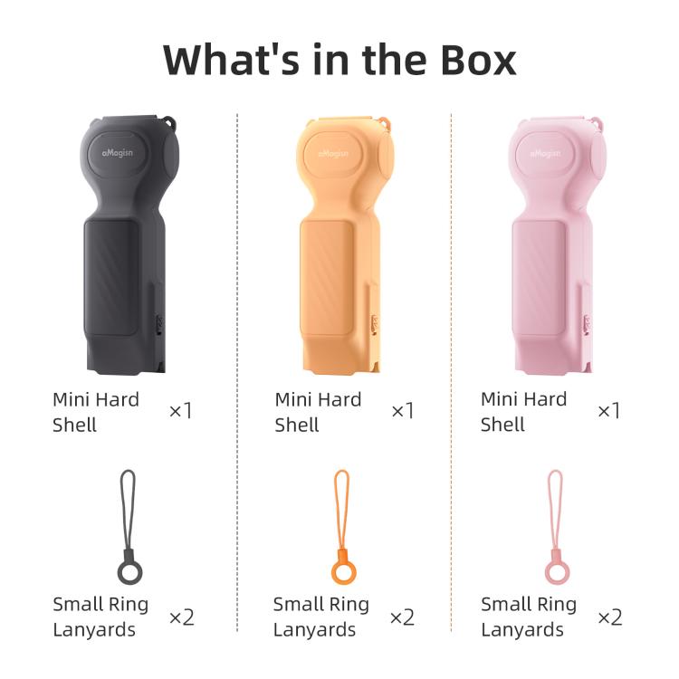 For DJI Osmo Pocket 4/3 aMagisn Mini Hard Shell Protective Case Double-Sided Gimbal & Screen Protector, Mini Black, Mini Yellow, Mini Pink