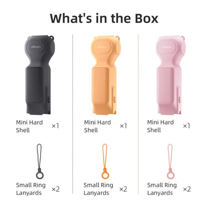 For DJI Osmo Pocket 4/3 aMagisn Mini Hard Shell Protective Case Double-Sided Gimbal & Screen Protector, Mini Black, Mini Yellow, Mini Pink