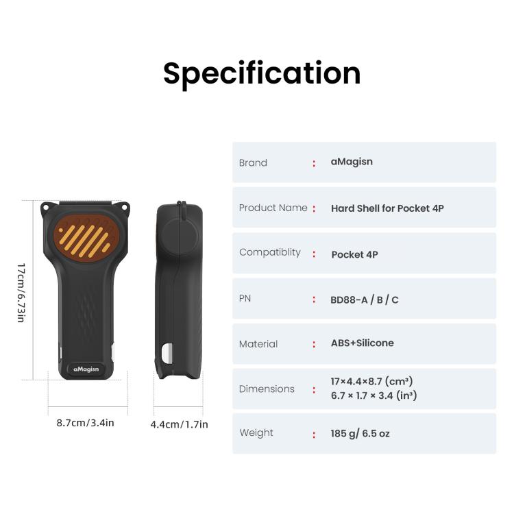 For DJI Osmo Pocket 4P aMagisn Open Bottom Hard Shell Case Flip Open Gimbal & Screen Cover, Open Bottom Black, Open Bottom Yellow, Open Bottom Pink