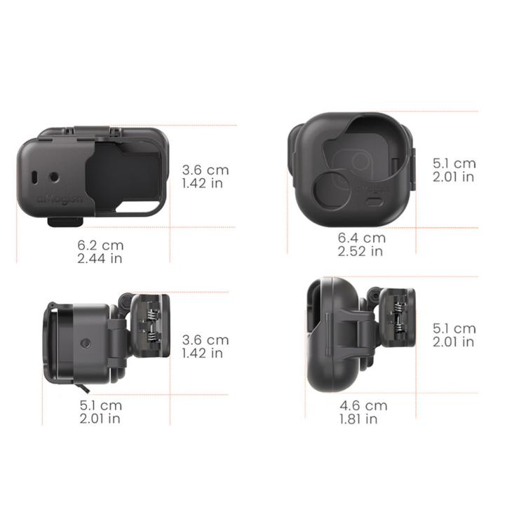 aMagisn Multi-function Alligator Clip Mount 360-degree Rotating Backpack Strap Hat Visor Clamp Case, For Insta360 GO Ultra, For DJI Osmo Nano