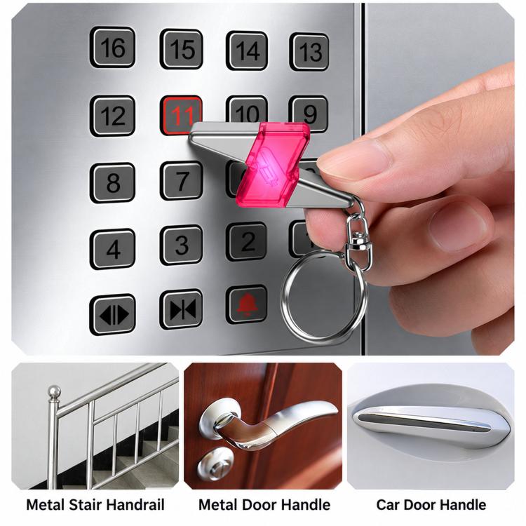 Car Static Eliminator Body Static Discharge Keychain, Rocket Pink, Rocket Gray, Rocket Blue, Lightning Pink, Lightning Gray, Lightning Blue