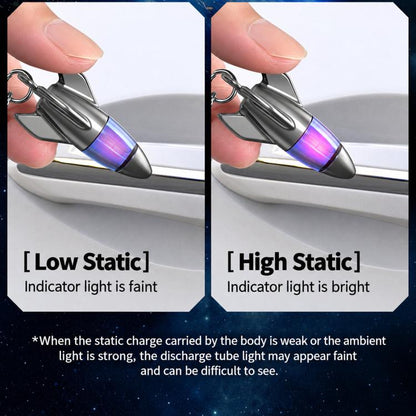 Car Static Eliminator Body Static Discharge Keychain, Rocket Pink, Rocket Gray, Rocket Blue, Lightning Pink, Lightning Gray, Lightning Blue