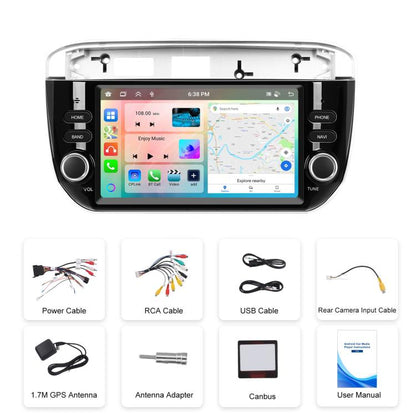 For FIAT Punto 7 Inch Wireless Carplay Android Auto Car Stereo GPS Navigation Radio Player, 4 Core 2GB+64GB, 4 Core 4GB+64GB, 8 Core 4GB+64GB, 8 Core 6GB+128GB