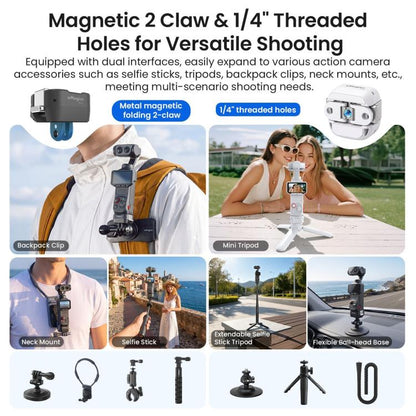 For Insta360 Luna Ultra aMagisn Dual-Interface Quick Release Adapter Mount, Standard Version Black, Standard Version White, Charging Version Black, Charging Version White
