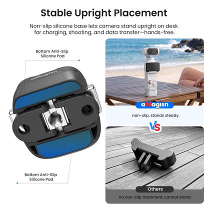 For Insta360 Luna Ultra aMagisn Dual-Interface Quick Release Adapter Mount, Standard Version Black, Standard Version White, Charging Version Black, Charging Version White