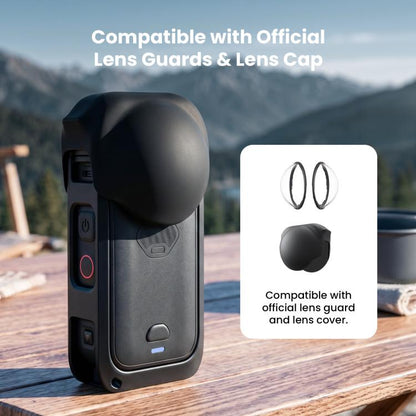 aMagisn Metal Camera Cage for Insta360 X6 Ultra-Lightweight Protective Frame with Flip-Lock Clasp