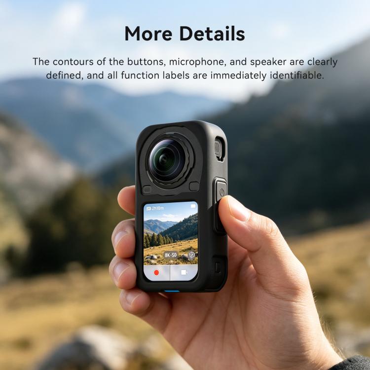 For Insta360 X6 Soft Anti-Scratch Rubber Cover Sleeve, aMagisn Body Case, aMagisn Lens Cap