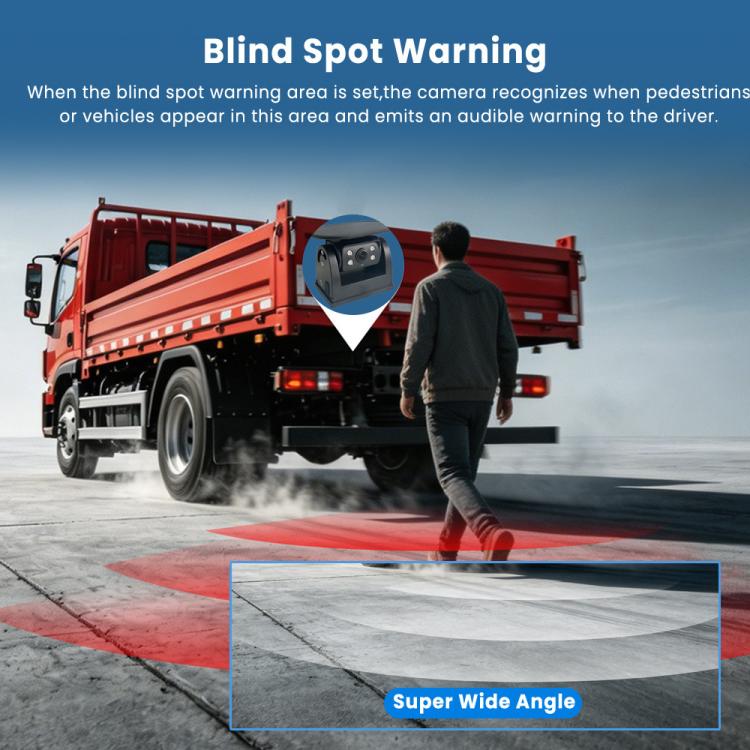 Solar Wireless Backup Camera System With 5 Inch IPS Monitor BSD Blind Spot Warning, Standard, Standard+64GB Memory Card