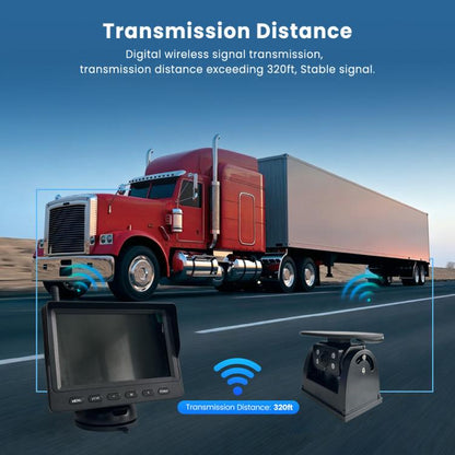 Solar Wireless Backup Camera System With 5 Inch IPS Monitor BSD Blind Spot Warning, Standard, Standard+64GB Memory Card
