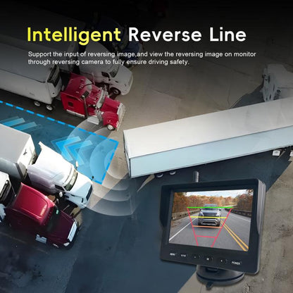 Solar Wireless Backup Camera System With 5 Inch IPS Monitor BSD Blind Spot Warning, Standard, Standard+64GB Memory Card