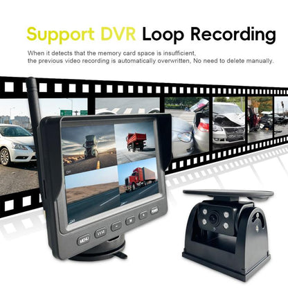 Solar Wireless Backup Camera System With 5 Inch IPS Monitor BSD Blind Spot Warning, Standard, Standard+64GB Memory Card