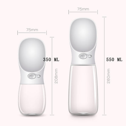 Portable Pet Dog Water Bottle Small Large Dog Travel Puppy Cat Drinking Water Bowl Outdoor Pet Water Dispenser Feeder Pet Supplies, 350 ml, 550 ml