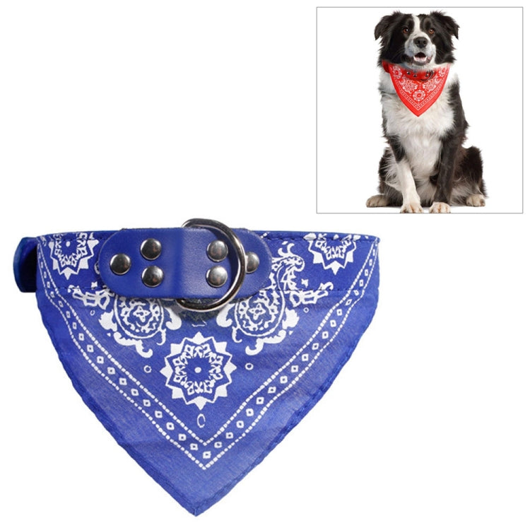 Adjustable Dog Bandana Leather Printed Soft Scarf Collar Neckerchief for Puppy Pet, M
