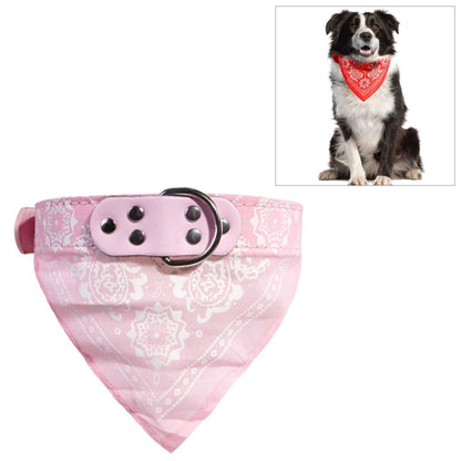 Adjustable Dog Bandana Leather Printed Soft Scarf Collar Neckerchief for Puppy Pet, M