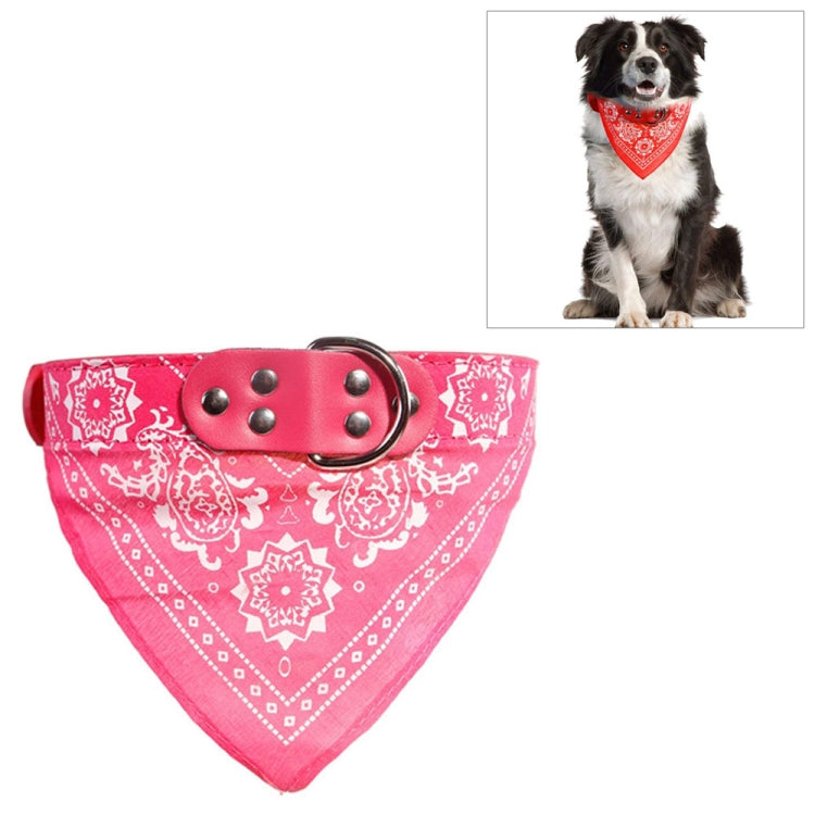 Adjustable Dog Bandana Leather Printed Soft Scarf Collar Neckerchief for Puppy Pet, M