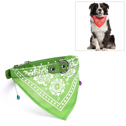 Adjustable Dog Bandana Leather Printed Soft Scarf Collar Neckerchief for Puppy Pet, M