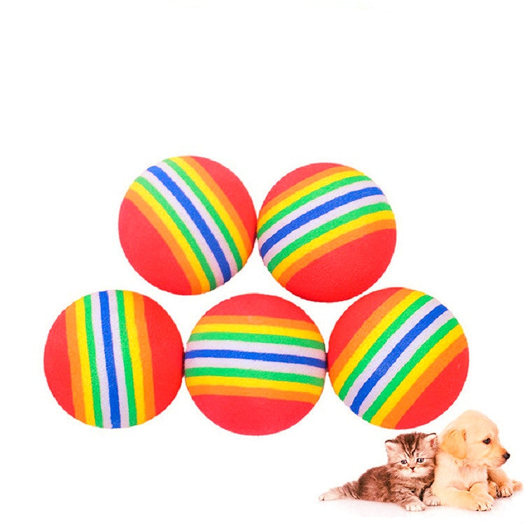 Pet Toy Foam Ball Dog Cat Rainbow Ball Toy