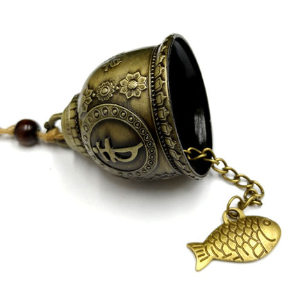 Good Fortune Fortune House Creative Buddha Statue Model Bell Car Hanging Gift, Bell Hanging