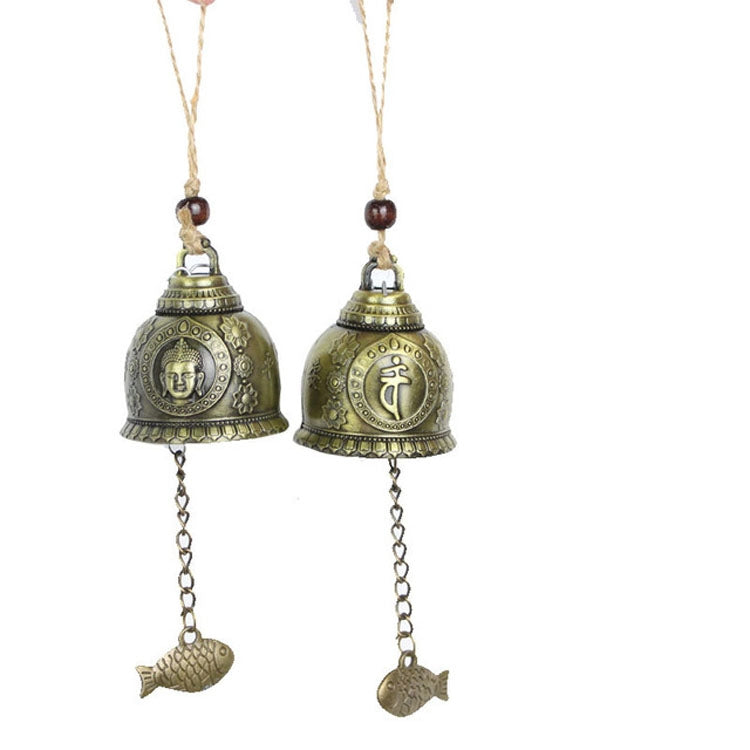 Good Fortune Fortune House Creative Buddha Statue Model Bell Car Hanging Gift, Bell Hanging