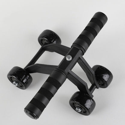 Multifunctional Frog-Style Four-wheel Abdominal Wheel Abdominal Muscle Exercise Fitness Equipment, Black, Green
