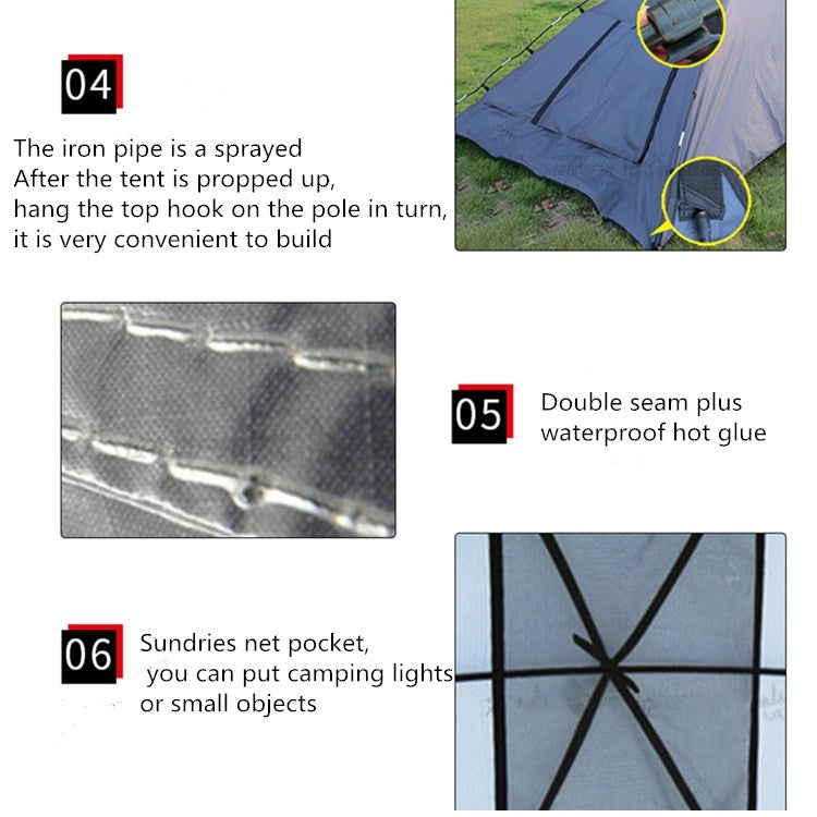 Laputa Outdoor Self-driving Barbecue Camping Vehicle Tail Car Side Tent, Silver Coated