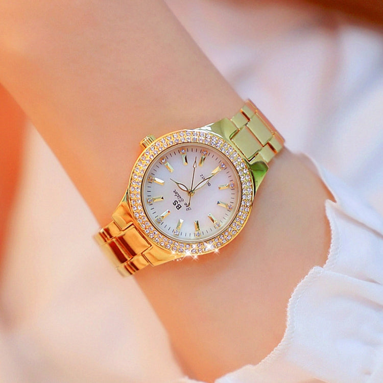 BS beesister FA1258 Women Round Case Diamond Alloy Strap Watch