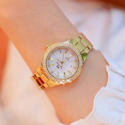 BS beesister FA1258 Women Round Case Diamond Alloy Strap Watch