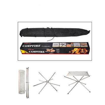 Outdoor Fire Burning Portable Solid Fuel Frame Folding Furnace Fire Rack Camping Tools
