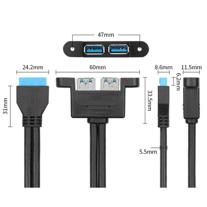 USB3.0 20P Bezel Cable Chassis PCI Bit Expansion USB3.0 Female Full-height Half-height Bezel