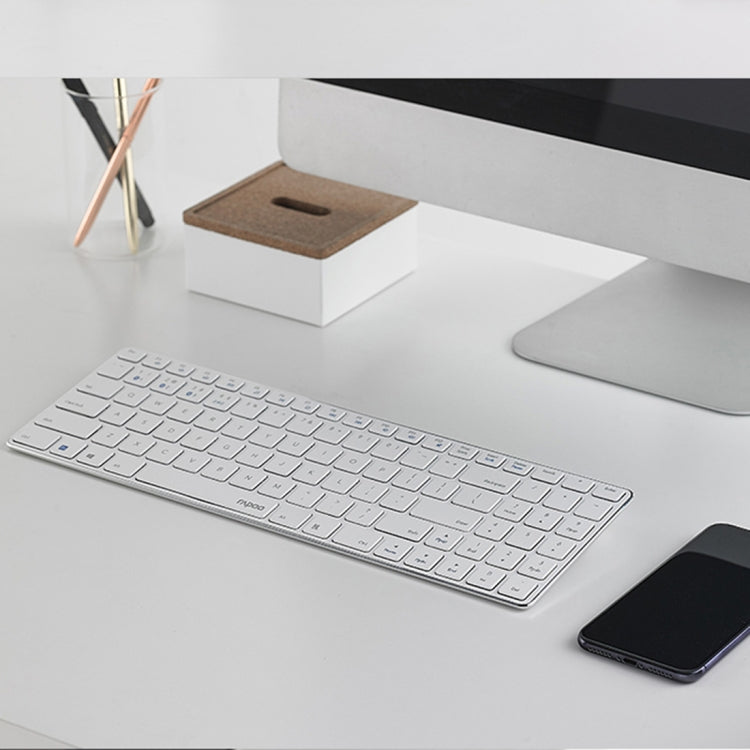 Rapoo E9300G 98 Keys Multi-modes Laptop Business Office Multi-mode Wireless Bluetooth Keyboard, Black, White