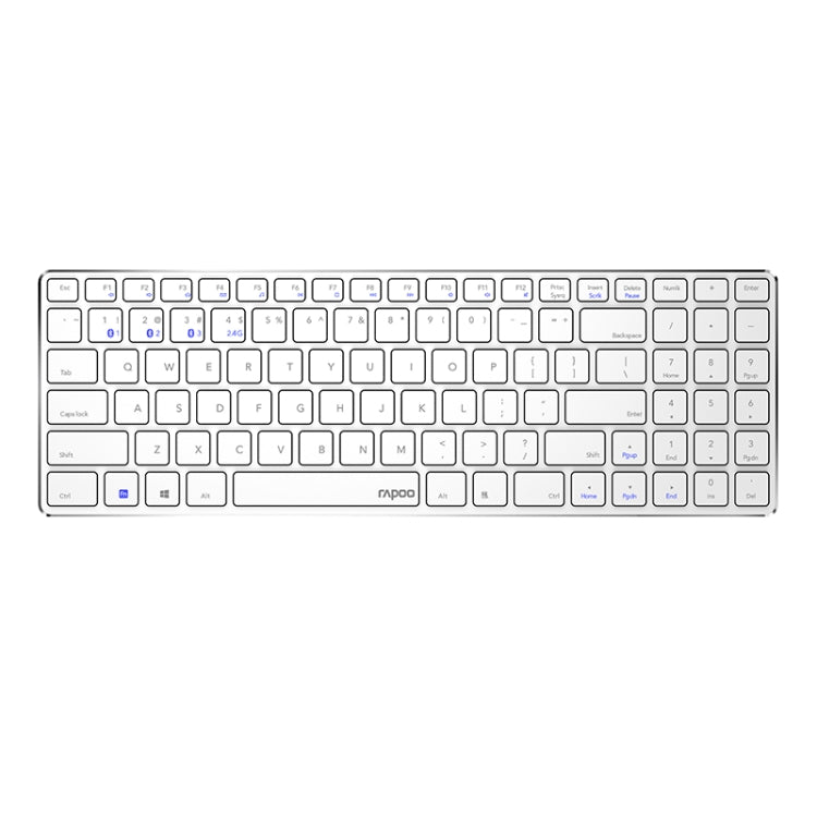 Rapoo E9300G 98 Keys Multi-modes Laptop Business Office Multi-mode Wireless Bluetooth Keyboard, Black, White