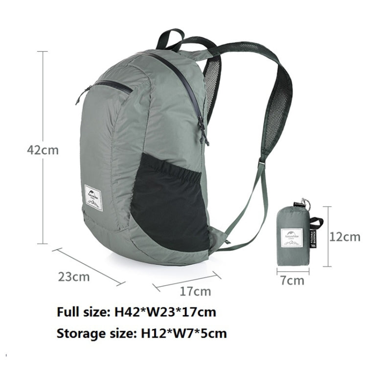 Naturehike Ultra-light Portable Outdoor Waterproof Bag Travel Double Shoulder Foldable Backpack, 22L