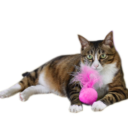 Ring Bell Feathers Tease Cats Toys Plush Pet Cat Toys