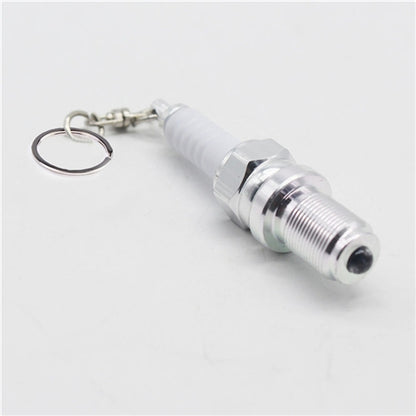 2 PCS Casual LED Key Chain Spark Plug Key Chain Keychain Car Parts Keyring Car Styling Accessories Decoration, Spark Plug Shape