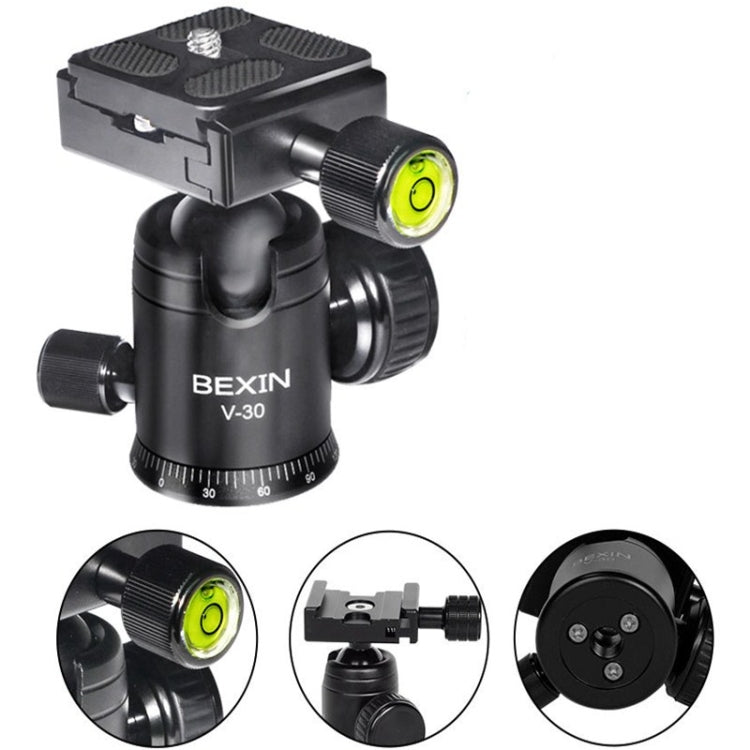BEXIN 360 Degree Rotation Aluminum Alloy Tripod 30mm Ball Head with Quick Release Plate, 360 Degree Rotation