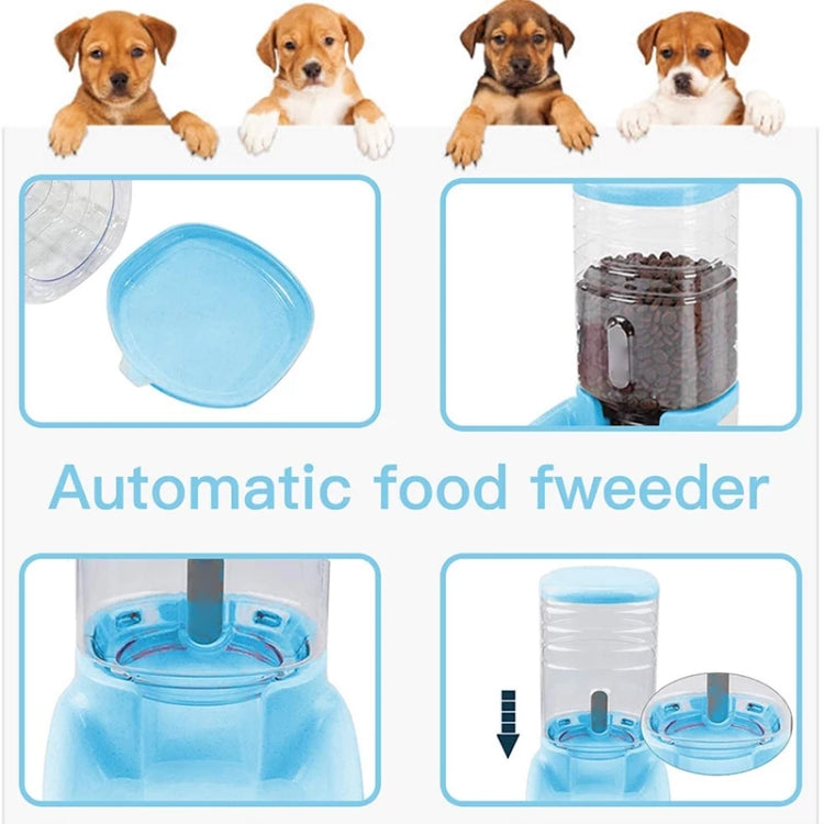 3.8L Grain Storage Bucket Cat Automatic Pet Feeder Water Dispenser, Drinking Fountain