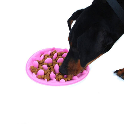 Pet Cat and Dog Jungle Silicone Anti-choke Food Bowl, 30.5x22.5cm