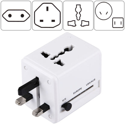 World-Wide Universal Travel Concealable Plugs Adapter with & Built-in Dual USB Ports Charger for US, UK, AU, EU