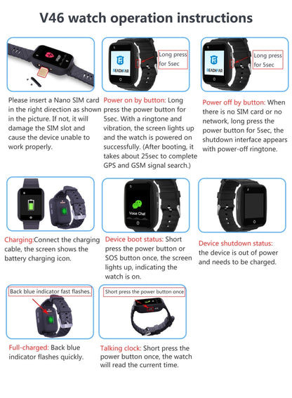 REACHFAR RF-V46-A GPS Smart Tracker WatchBand, Support SOS / Camera / Health Management / 4G LTE / Blood Pressure / Heart Rate, For Asia / Europe / Africa / Australia, RF-V46-A