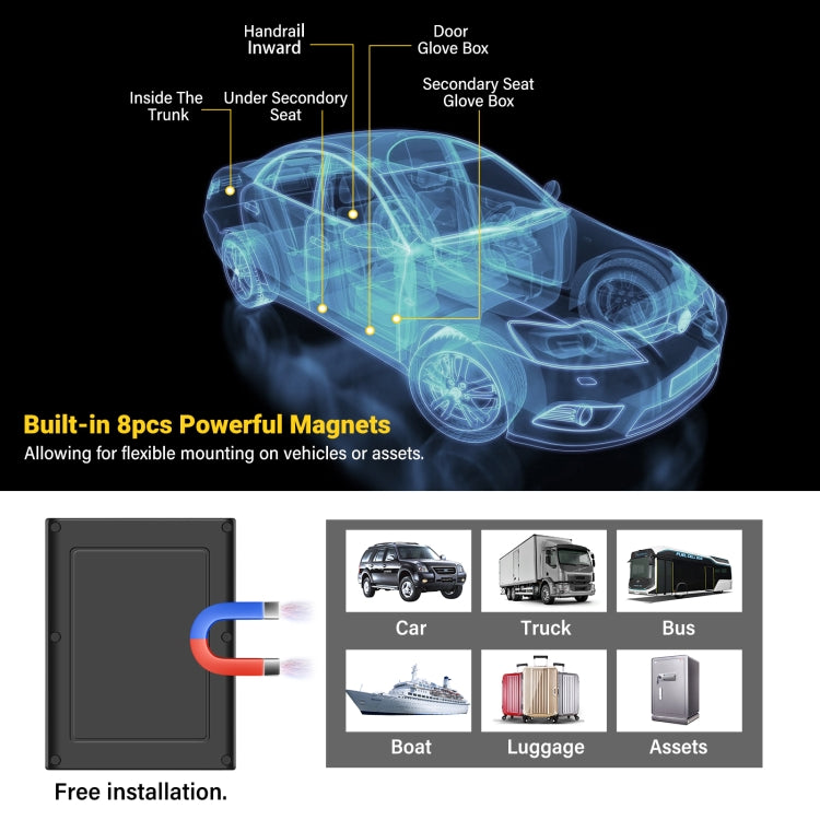 TK808 5000mAh GPS Intelligent Waterproof Multifunctional Vehicle Tracking Tracker, TK808 5000mAh