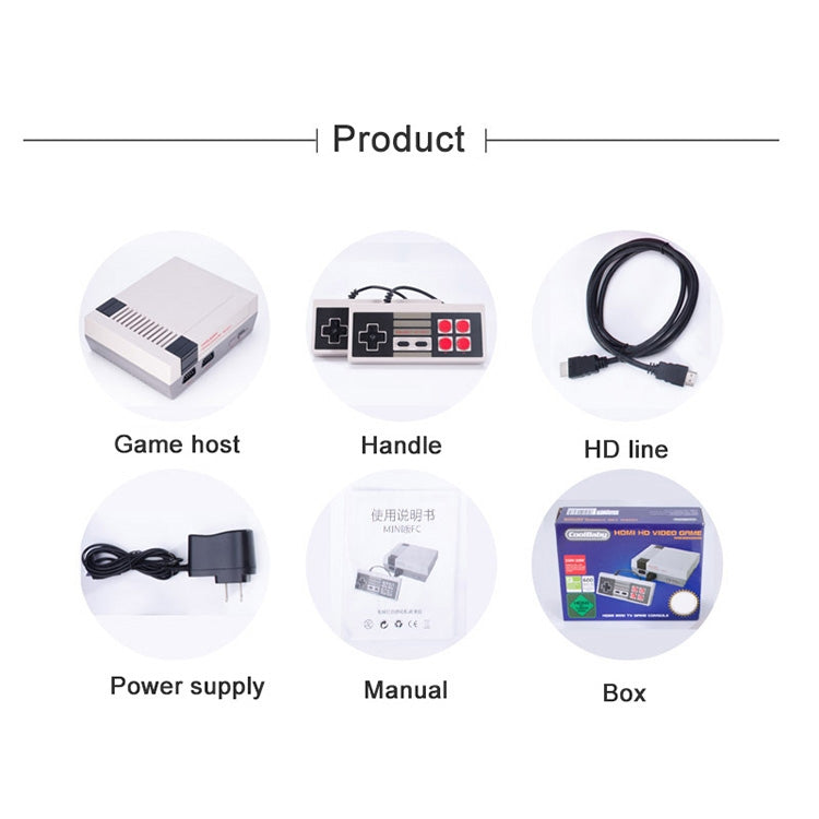 Retro Classic TV Mini HDMI HD Video Game Console, Built-in 600 Games, EU Plug, 600 Games(US Plug), 600 Games(EU Plug)