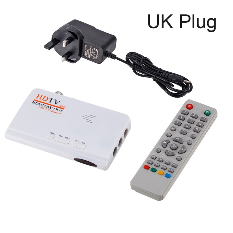HDMI+AV OUT 1080P Digital Satellite Receiver  HD TV DVB-T-T2 TV Box AV Tuner Combo Converter with Remote Control, Support MPEG4