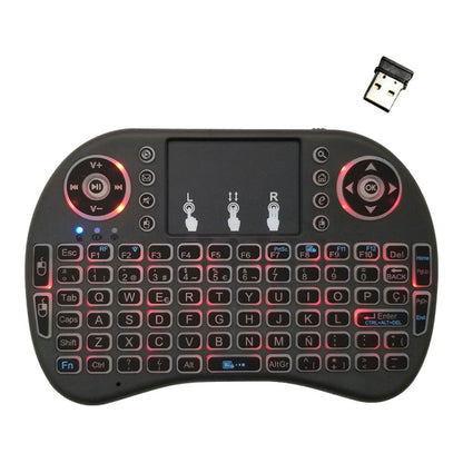 Support Language: Spanish i8 Air Mouse Wireless Backlight Keyboard with Touchpad for Android TV Box & Smart TV & PC Tablet & Xbox360 & PS3 & HTPC/IPTV, Spanish