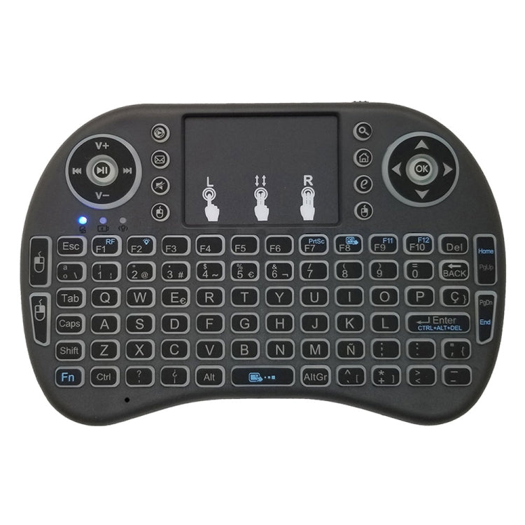 Support Language: Spanish i8 Air Mouse Wireless Backlight Keyboard with Touchpad for Android TV Box & Smart TV & PC Tablet & Xbox360 & PS3 & HTPC/IPTV, Spanish
